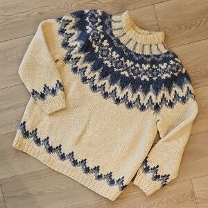 Handmade Iceland Lopapeysa Heritage Wool Pullover Sweater, Small / Medium